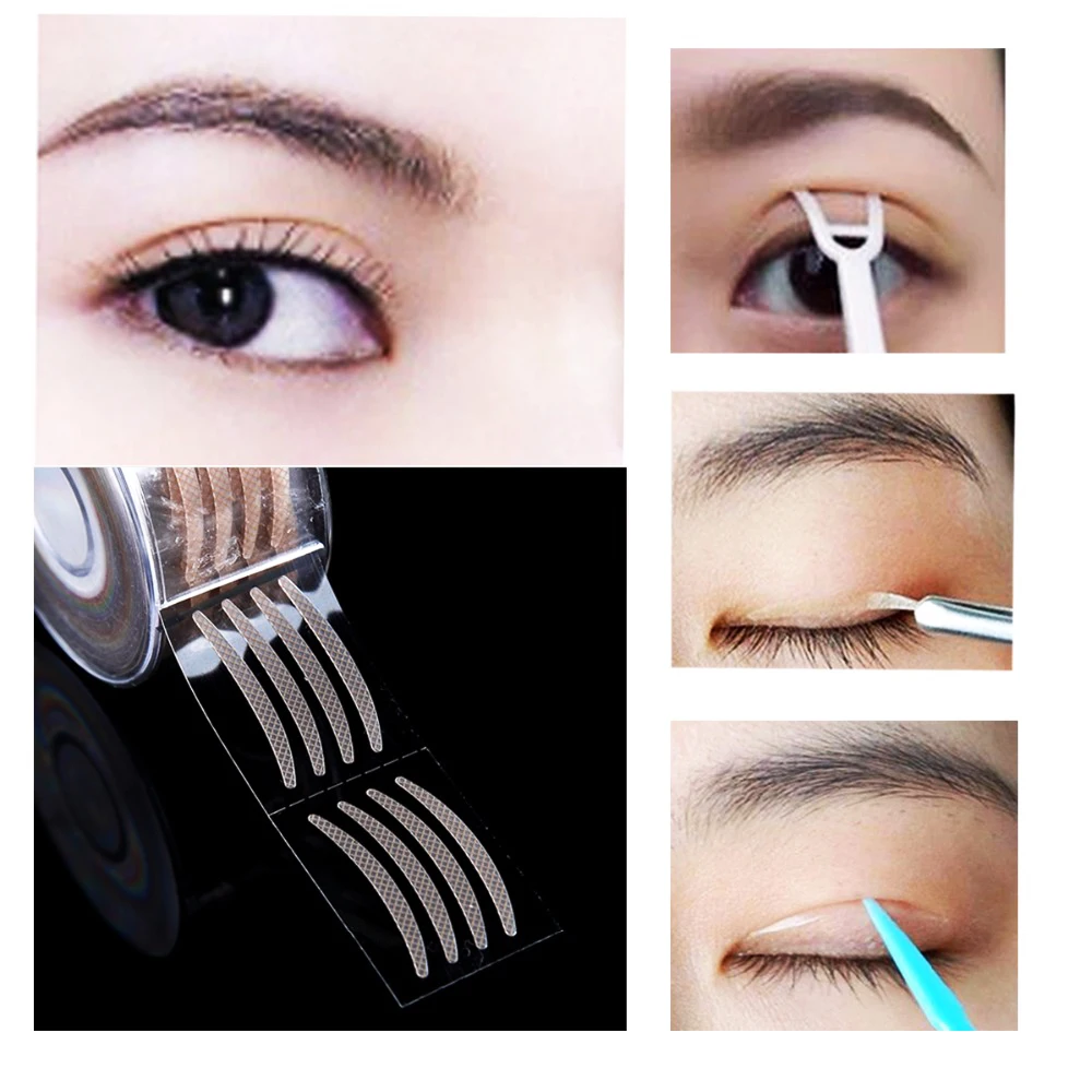 

600pcs S/L Makeup Eyelid Tape Sticker Eyelid Stripe Big Eyes Invisible Double Fold Eyelid Shadow Tape Sticker Makeup Beauty Tool