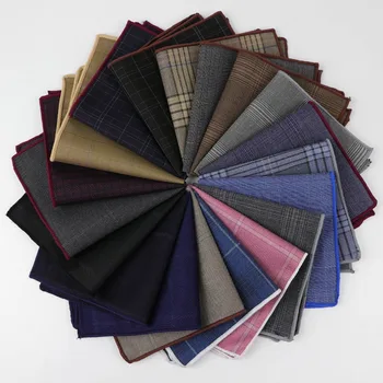 

Striped Square Pocket for Men Paisley Pattern Cotton Hankerchief Colorful Solid Color Gentlemen Wedding Designer Pocket Square