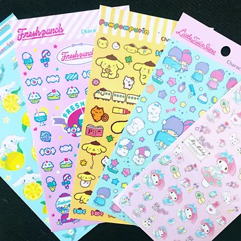 

1 Sheet Kawaii Melody Twin Star Dog Adhensive Stickers DIY Stick Label PVC Phone Hand Account Decor Sticker Stationery Kids Gift