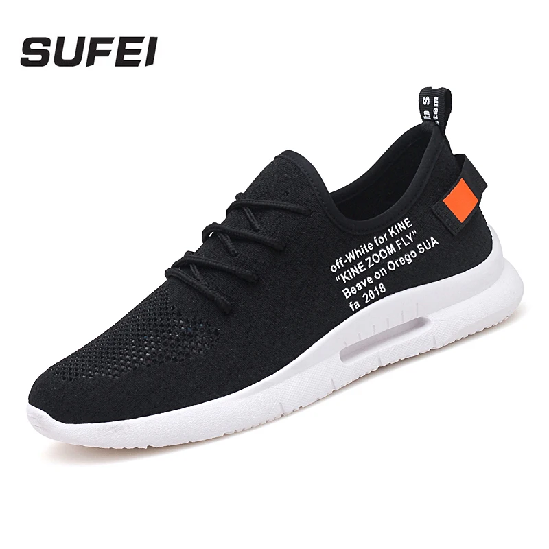 

sufei Men Breathable Running Shoes Court Lace Up Outdoor Sneakers Plus Size Cushioning Sport Shoes Comfortable Footwear