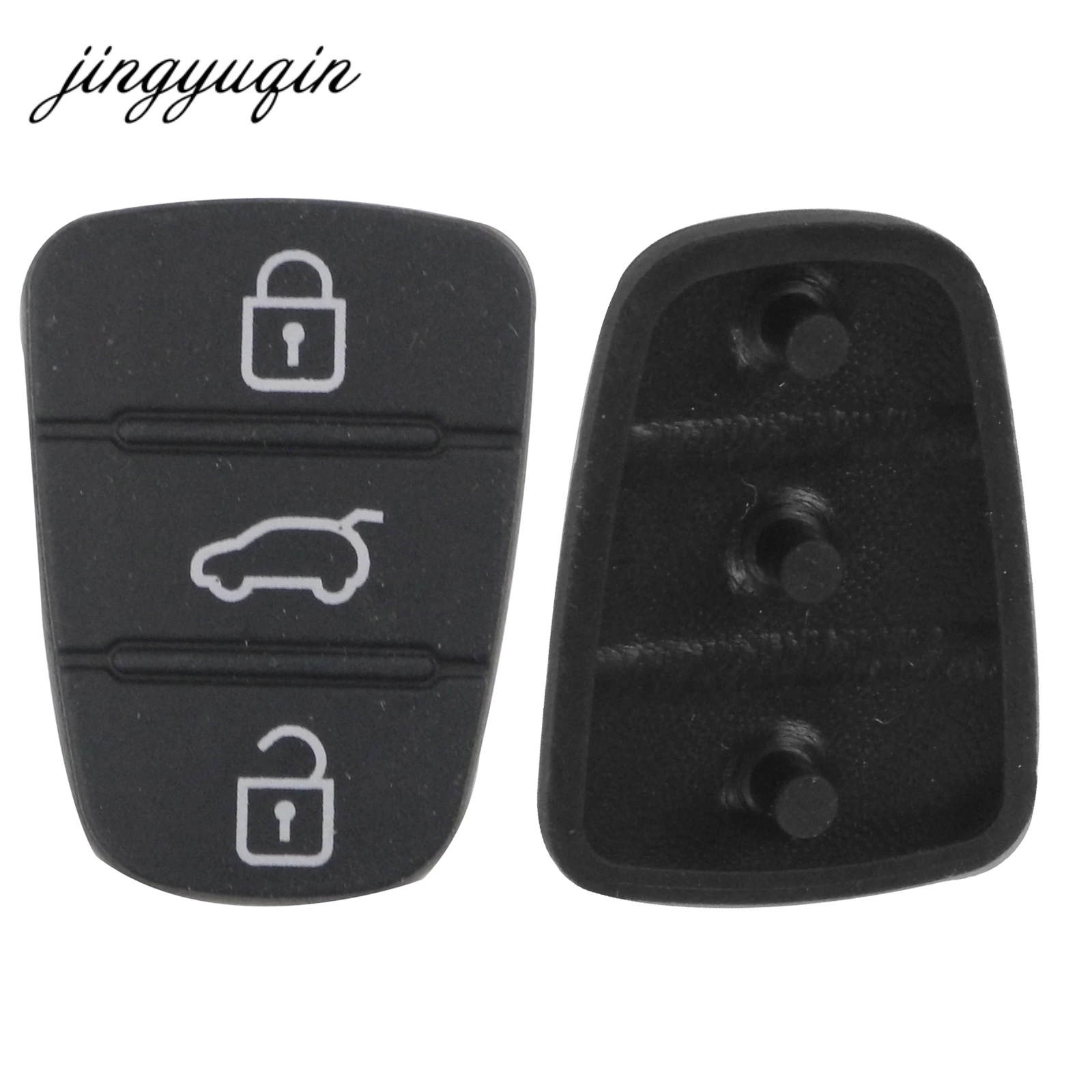 Jingyuqin 10 шт./лот 3 кнопки дистанционного брелока чехол резиновая накладка для hyundai I10 I20 I30 IX35 для Kia K2 K5 Rio Sportage флип-ключ