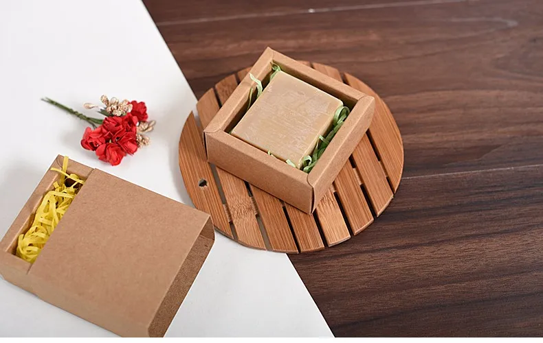Маленький ящик форма ремесло подарок ручной работы мыло упаковка крафт-бумаги коробки коричневый крафт-бумага для мыла упаковочная коробка