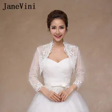 JaneVini кружевное свадебное болеро с длинным рукавом для девочек, Свадебные Шали, вечерние платья, накидка для женщин, белый/красный жакет, пальто, аксессуары
