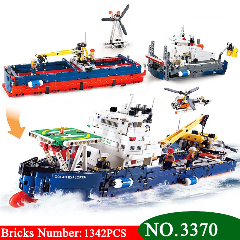 1342Pcs 3370 Technic Series Ocean Explorer Model Building Kits Blocks DIY Bricks Toy For Children Gift Compatible With 42064