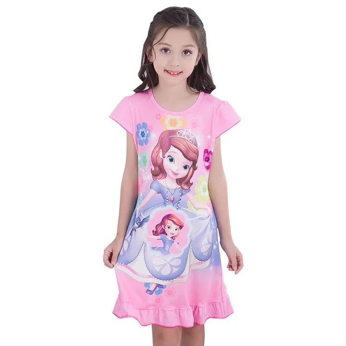 A% A883 короткая ночная рубашка для девочек Детская Пижама, платье для сна для девочек, пижама, летняя ночная рубашка для девочек-подростков 2-12 лет, домашняя одежда - Цвет: style 14
