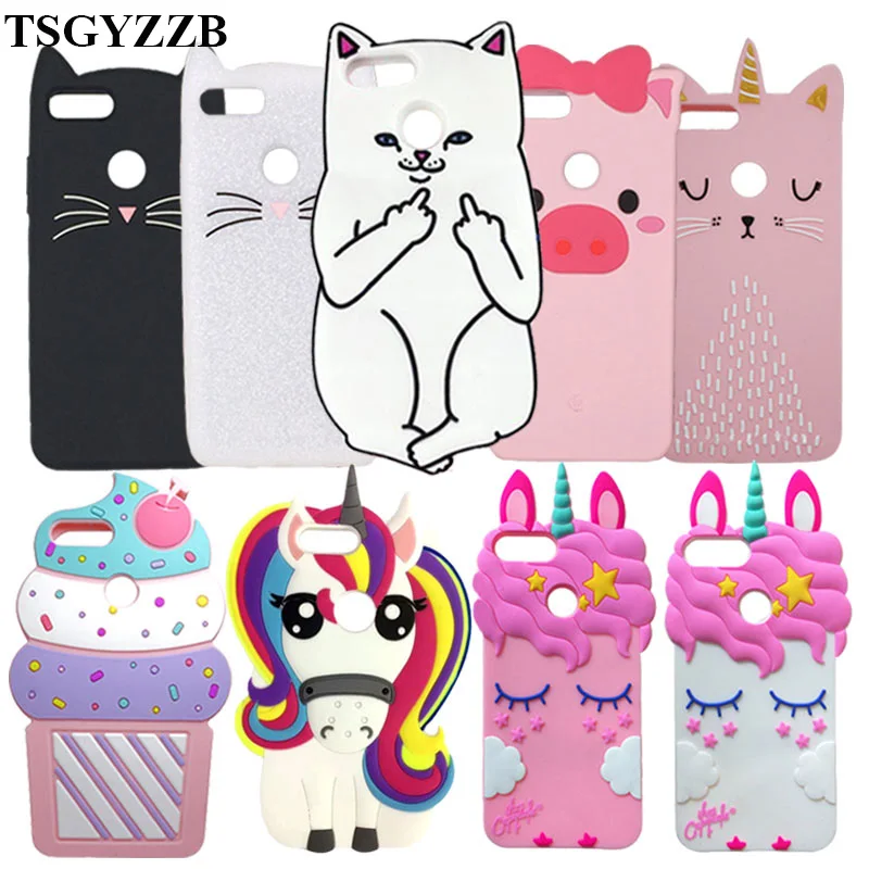 

Luxury Soft Case For Huawei P Smart 3D Cute Cartoon Unicorn Cat Pig Pink Silicone Phone Back Cover For Huawei P Smart / Enjoy 7S