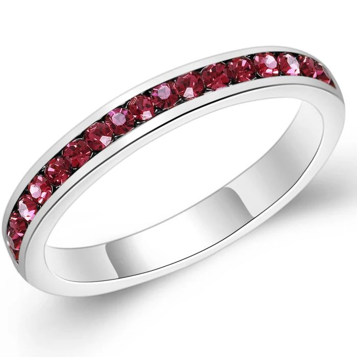 Hermosa большая акция свадебные круглые красные гранат вечерние кольца для женщин из нержавеющей стали камень ювелирные изделия кольцо размер 7#8 - Цвет основного камня: Jan. Siam