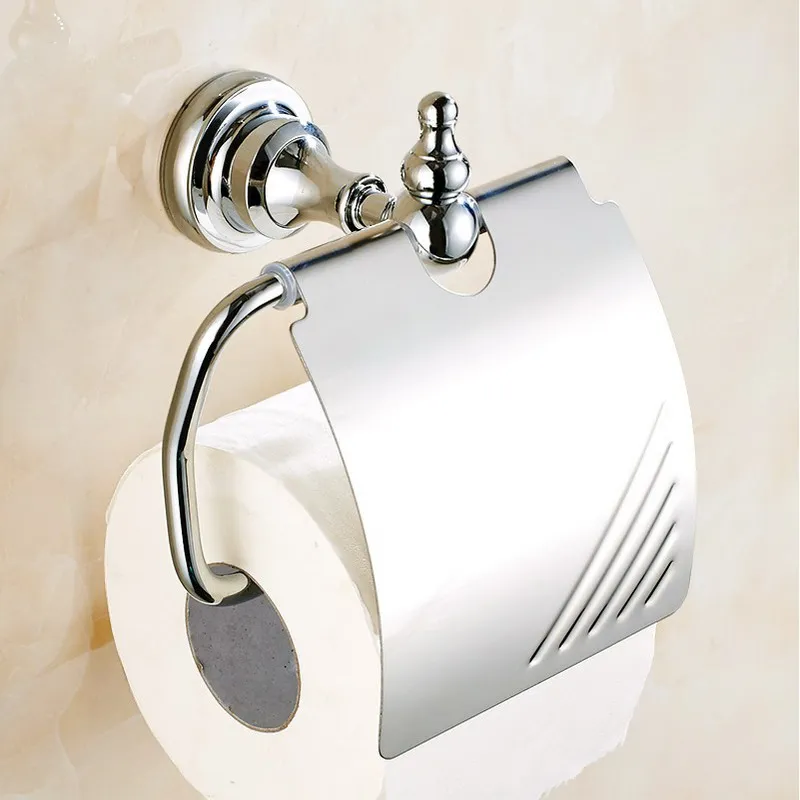

Chrome Polished Bathroom Toilet Roll Paper Holder Wall Mounted Toilet Paper Holder Paper Holder Tissue Bath Accessory KD599
