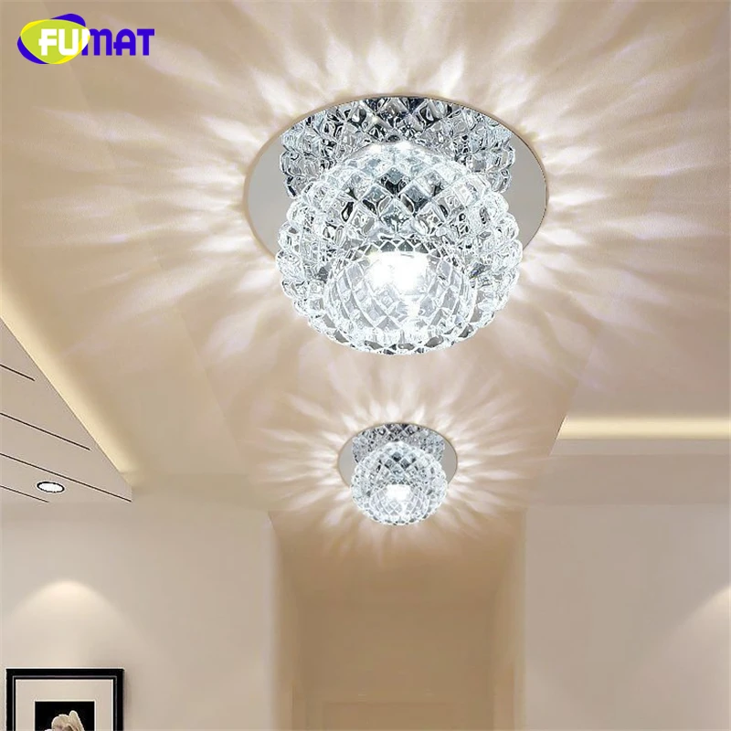 

FUMAT Round Crystal Ceiling Lamp 5W Crystal Light For Aisle Porch Corridor Stairs With LED 100% Guarantee Lustre Crystal Lights