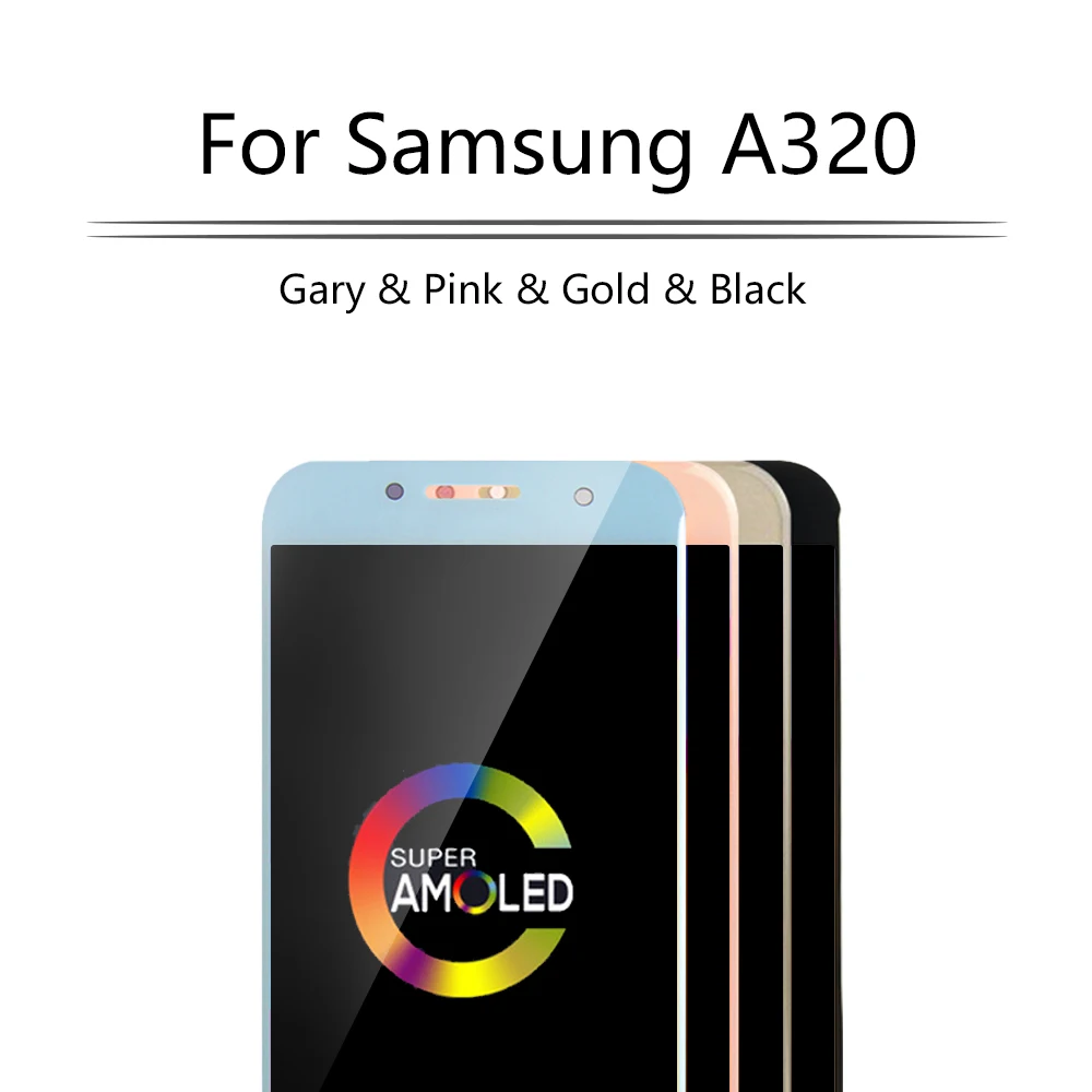 4," Super AMOLED ЖК-дисплей для SAMSUNG Galaxy A320 ЖК-дисплей Сенсорный экран планшета для SAMSUNG A3 Дисплей SM-A320F A320M DS A320Y