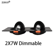 ZINUO 2X7 W светодиоидная лампа с регулируемой яркостью COB светодиодный нишевые лампы для потолка квадратный 360 градусов вращение Светодиодный прожектор с светодиодный драйвер AC110V 220 V