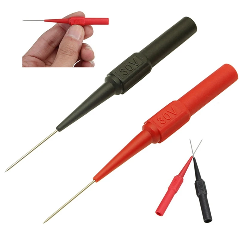 

Insulation Piercing Needle Non-destructive Multimeter Test Probes Red/Black 30V-60V Mayitr For Banana Plug