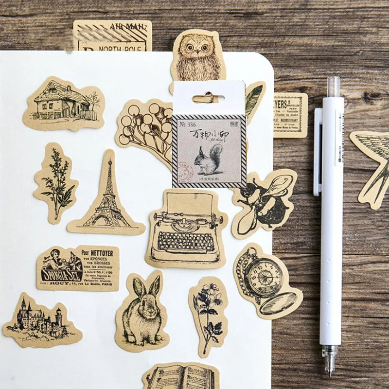 

45pcs/box 2019 Planner Cute Squirrel Owl Stickers Photo Album Scrapbook Decor Diary Label Journal Stickers Stationery