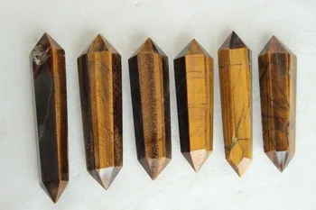 

natural Tiger eye quartz crystal point wand free-shipping (6-9)cm