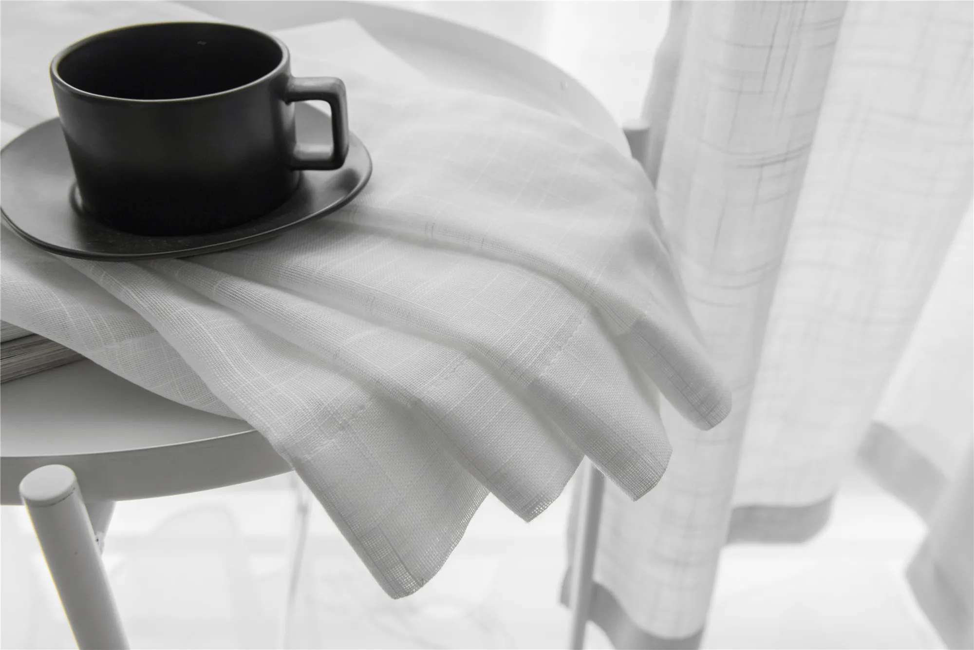 Серый хлопок лен Тюль занавески декоративные современные белые прозрачные cortina para janela de quarto шторы для спальни s053#4