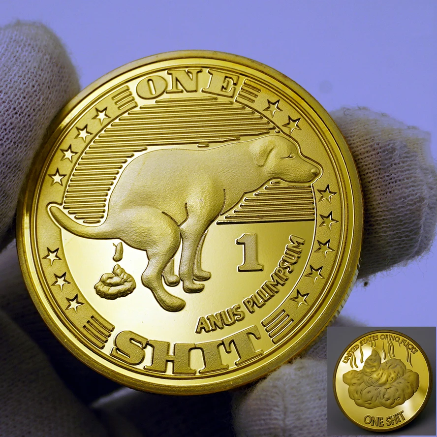 

Aqumotic One Shit of Dog 1pc Commemorative Funny Year of The Dog Coin Chinese Feng Shui Lucky Golden Coin Zodiac Animal Coins