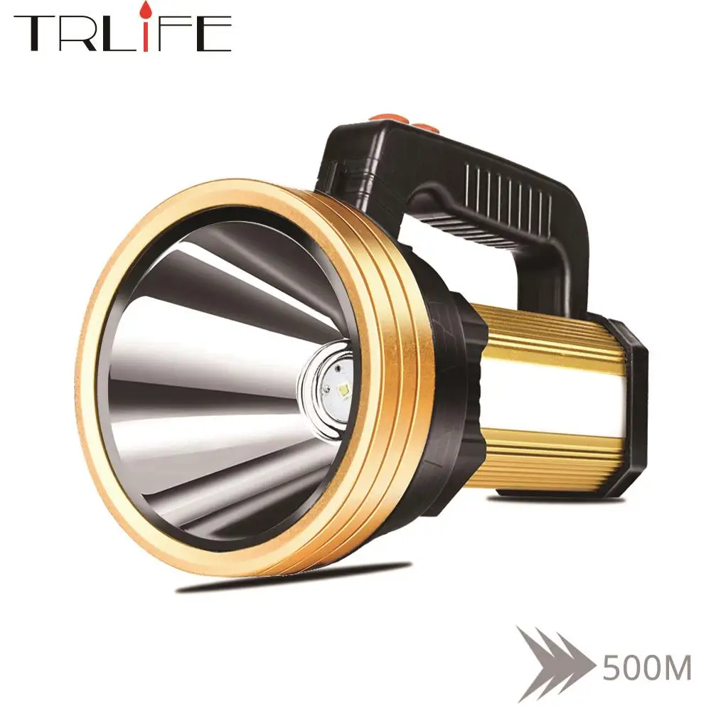 

160W 20000Lumes Built-in 7200mAh Powerful Flashlight Handed Spotlight Portable USB Rechargeable Searchlight With Side red light