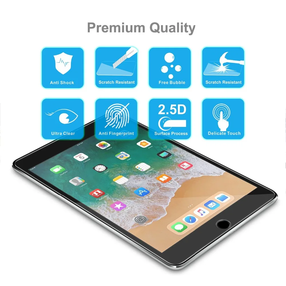 9h 2.5D Закаленное стекло для Apple IPad Air 1 2 9 7 дюймов 2017 2018 Защита экрана Pro планшет
