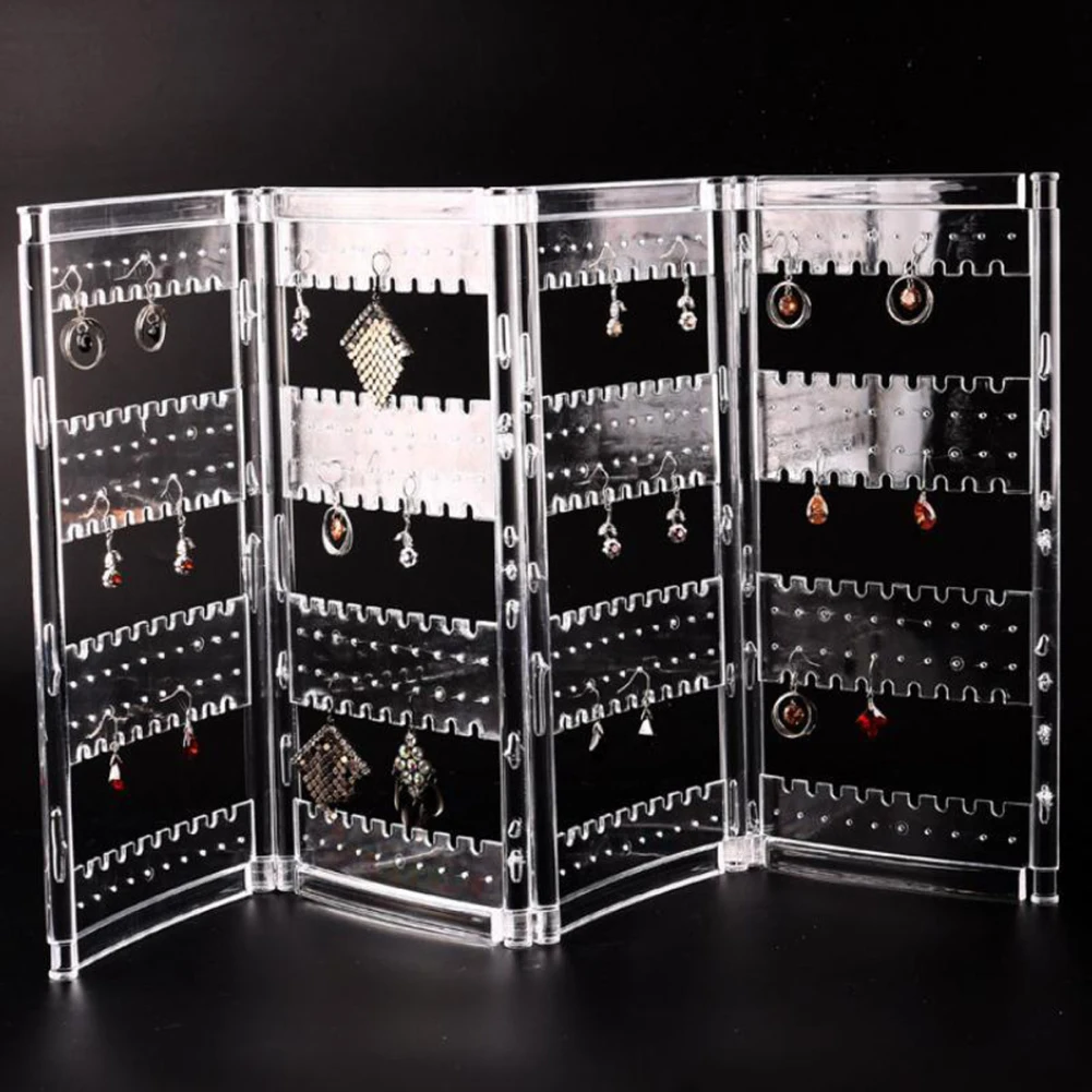 Women Jewelry Organizer Lady Necklace Stud Earrings Holder Hole Showcase Jewelry Display Rack Organizer Stand