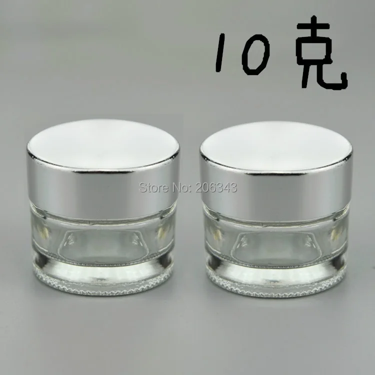 10 г прозрачный стеклянную банку для гель/Сущность/Увлажняющий/образец банку крем для глаз/ногтей контейнер Косметический упаковка уход за