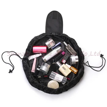 

Large Capacity Quick Drawstring Makeup Jewelry Storage Bag Travel Cosmetic Toiletry Organizer Case with Strap 10pcs