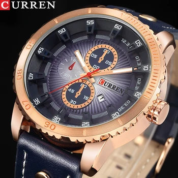 

CURREN Luxury Brand Mens Quartz watch Casual Fashion Leather watches Dropshipping Military Sports Watches 8206 relogio masculino