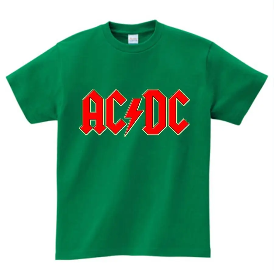Футболка ACDC рок для мальчиков и девочек Лето года, детские модные повседневные топы, детская забавная футболка одежда для маленьких девочек NN
