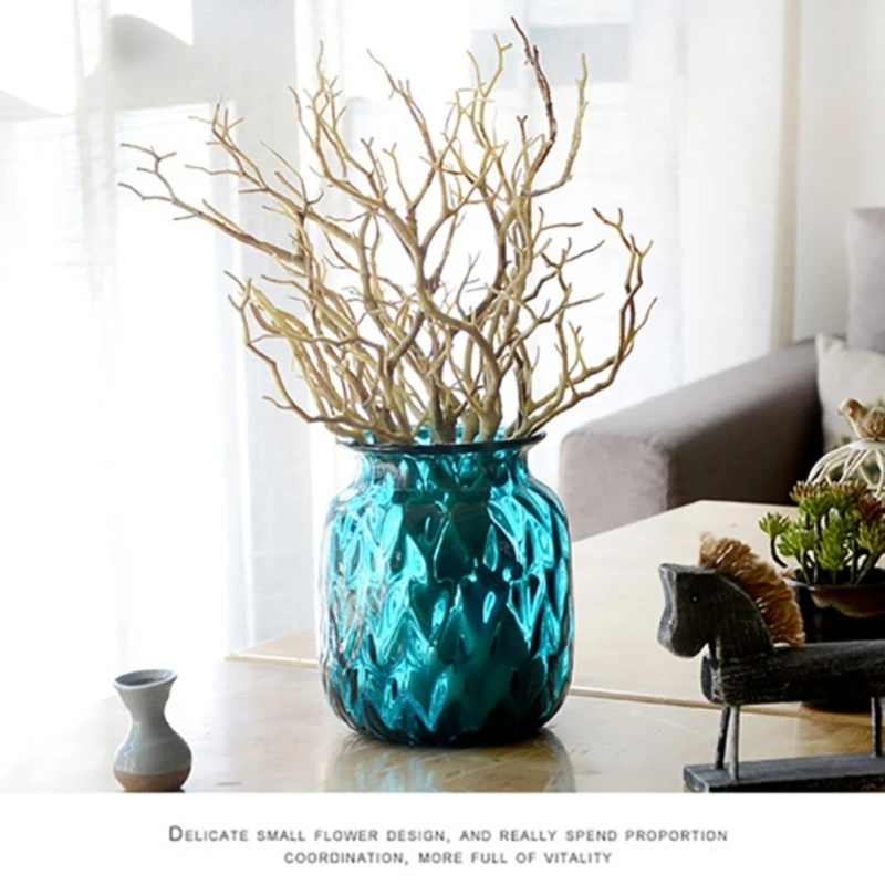 

3pcs Manzanita Dry Artificial Fake Foliage Plant Tree Branch Wedding Home Church Office Furniture Green White 36cm Home Decor