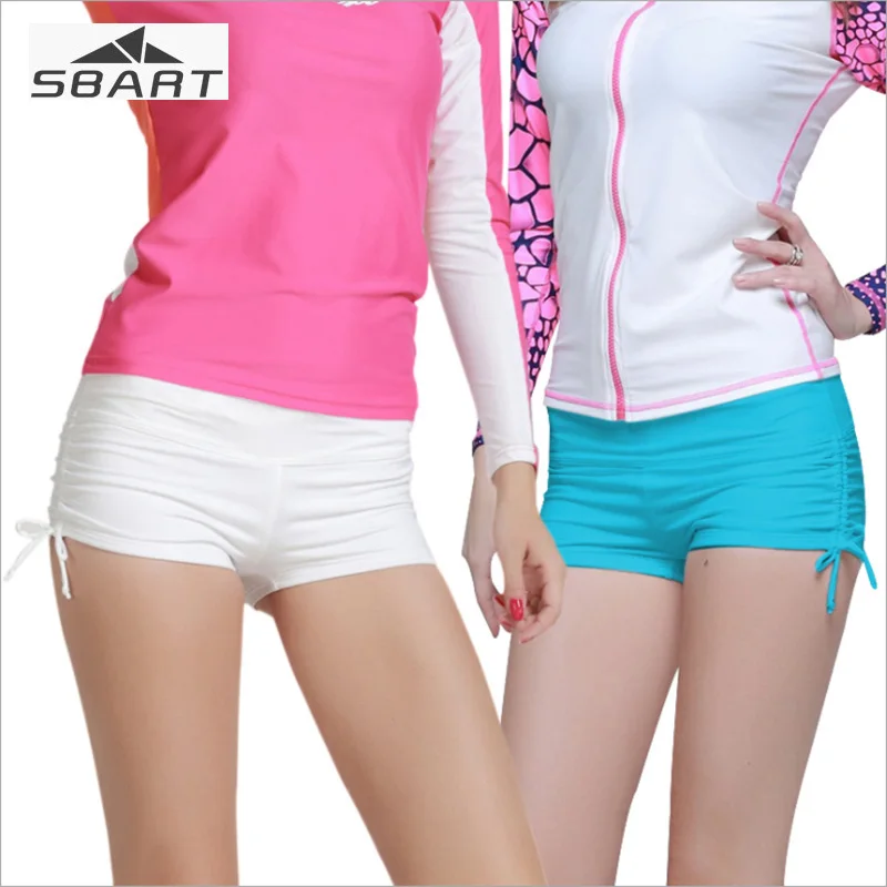 

Sbart Swimming Shorts for Women with Strap Solid Multi-color Beach Swim Short Ajustable Summer Quick-dry Rash Guard Trunks