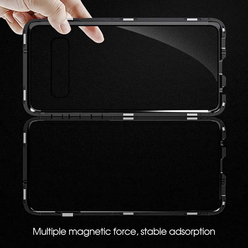 Металлический бампер Стекло чехол для телефона для samsung Galaxy S10 плюс магнитное закаленное стекло крышки магнит чехол для samsung Galaxy S10