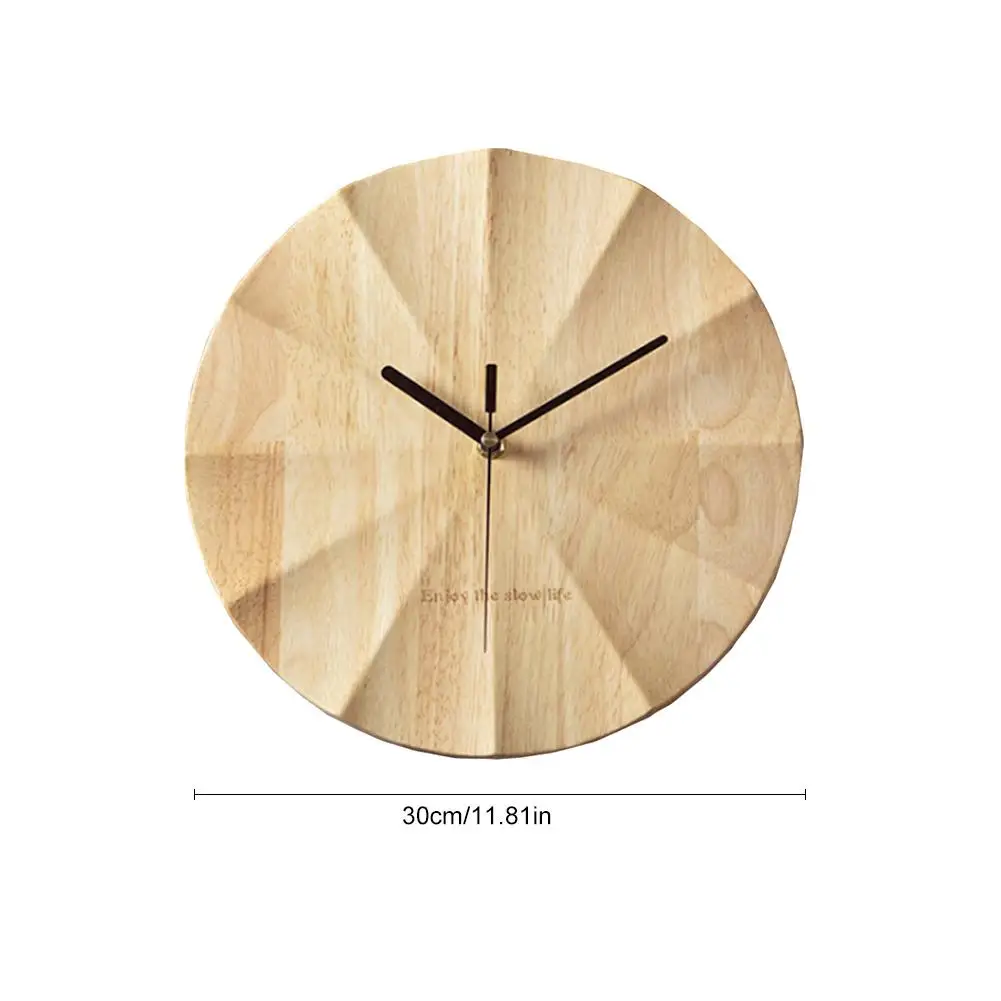 Простые скандинавские настенные часы из цельного дерева, инновационная индивидуальность, немой дизайн для спальни, деревянные настенные часы, домашний декор