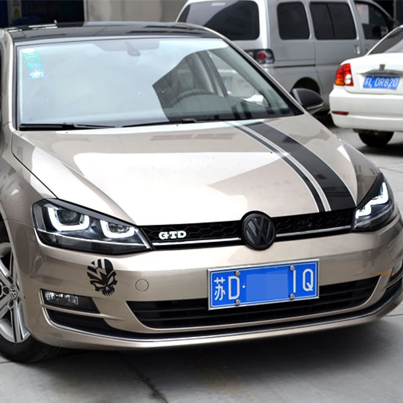 Golf 7 углеродное волокно фары автомобиля брови крышка отделка стикер для Volkswagen VW MK7
