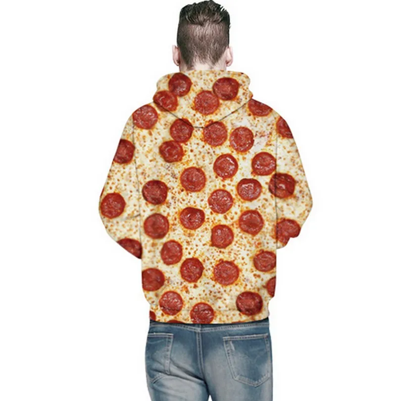 Милый свитшот с принтом пиццы Salami S 3XL толстовки для пары большие размеры длинными