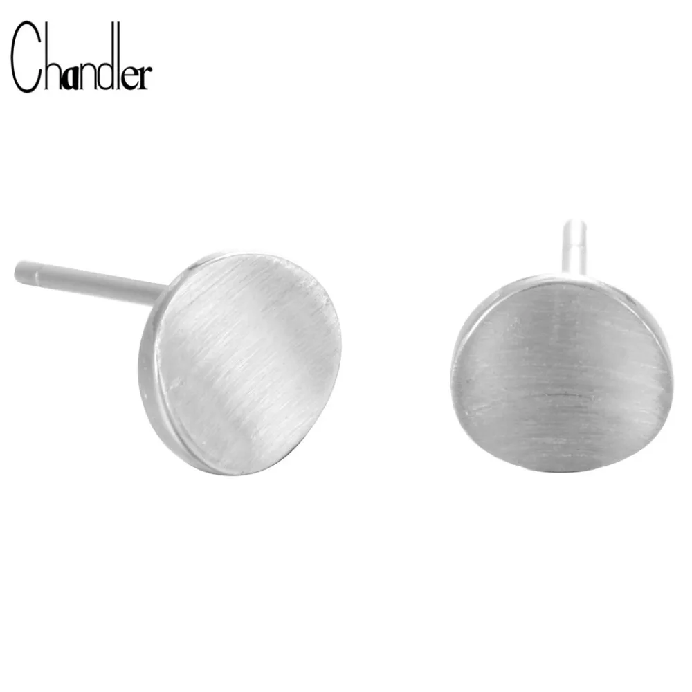 

Fashion 100% 925 Sterling Silver Stud Earrings Round Matte For Camber School Girls Kids Geometrical Simple Pin Piercing Jewelry