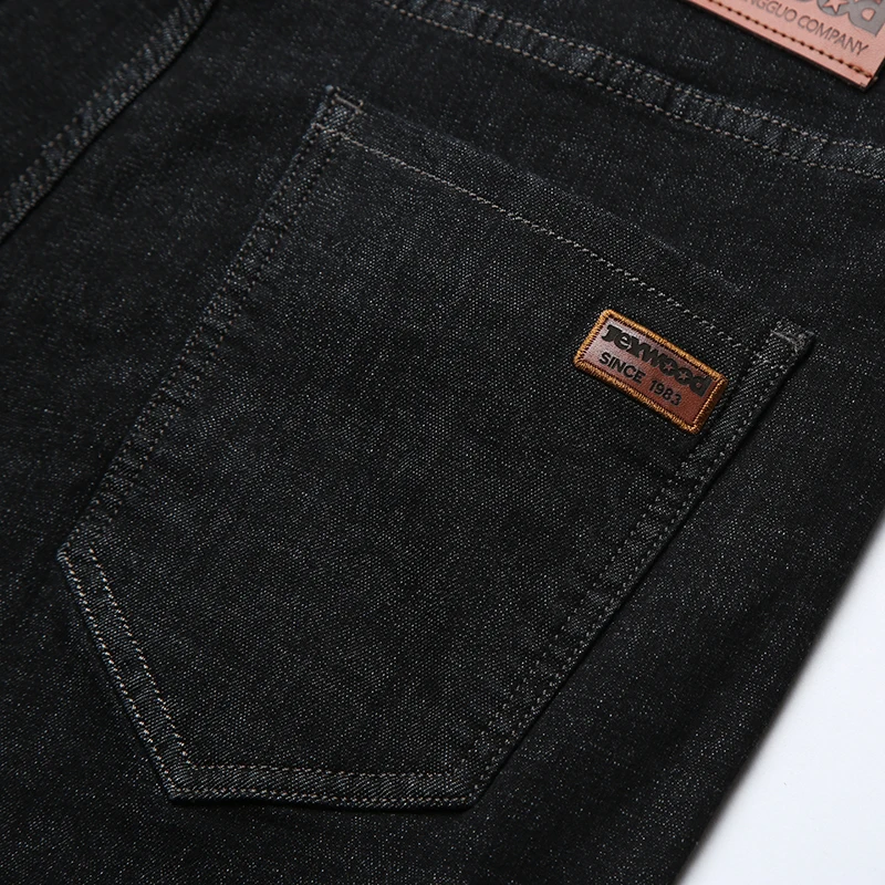 Autumn New Slim Fit Stretch Brand Jeans Men Casual Straight Business Classic Jeans Black Long Male Denim Trousers Pants Overalls