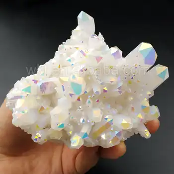 WT-G222 Wholesale High Quality Crystal Custers Amazing AB Color Electroplated Natural Crystal Quartz Cluster Stone Jewelry