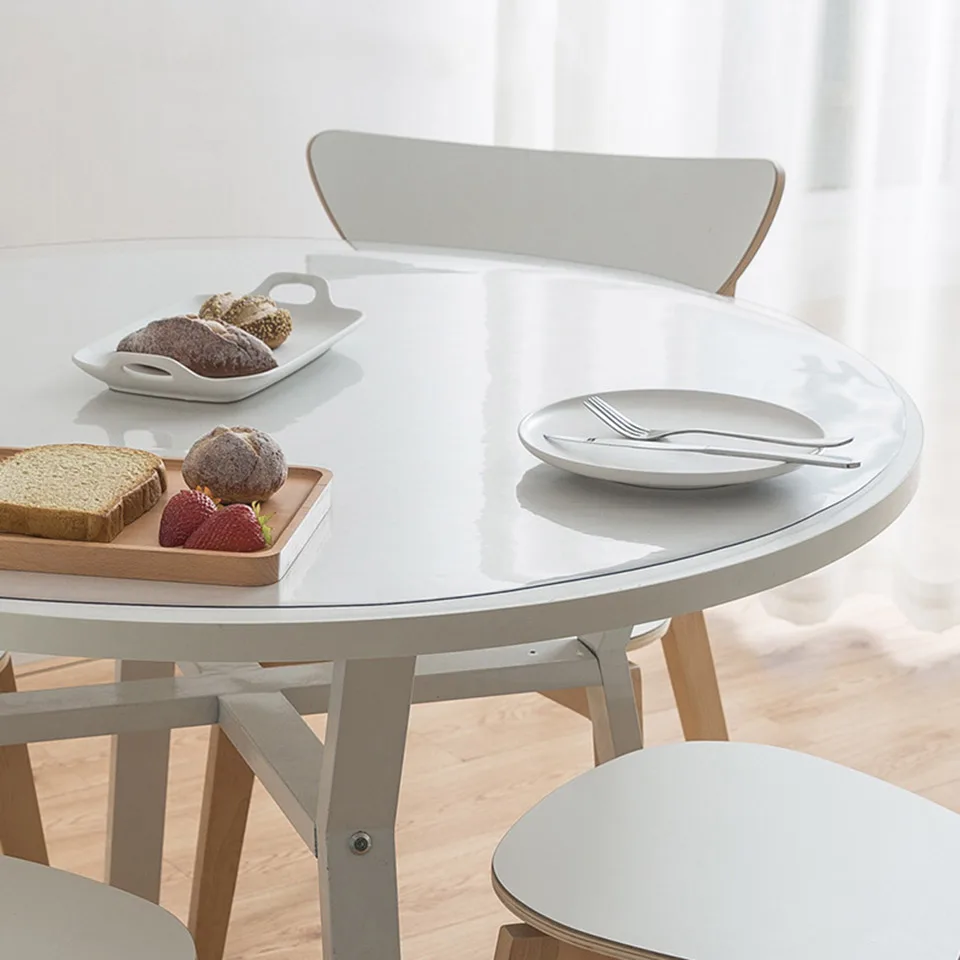 Soft Glass PVC Tablecloth Waterproof Anti Hot Oilproof Plastic Transparent Tablecloth Modern Dining Table ClothCover Kitchen   6