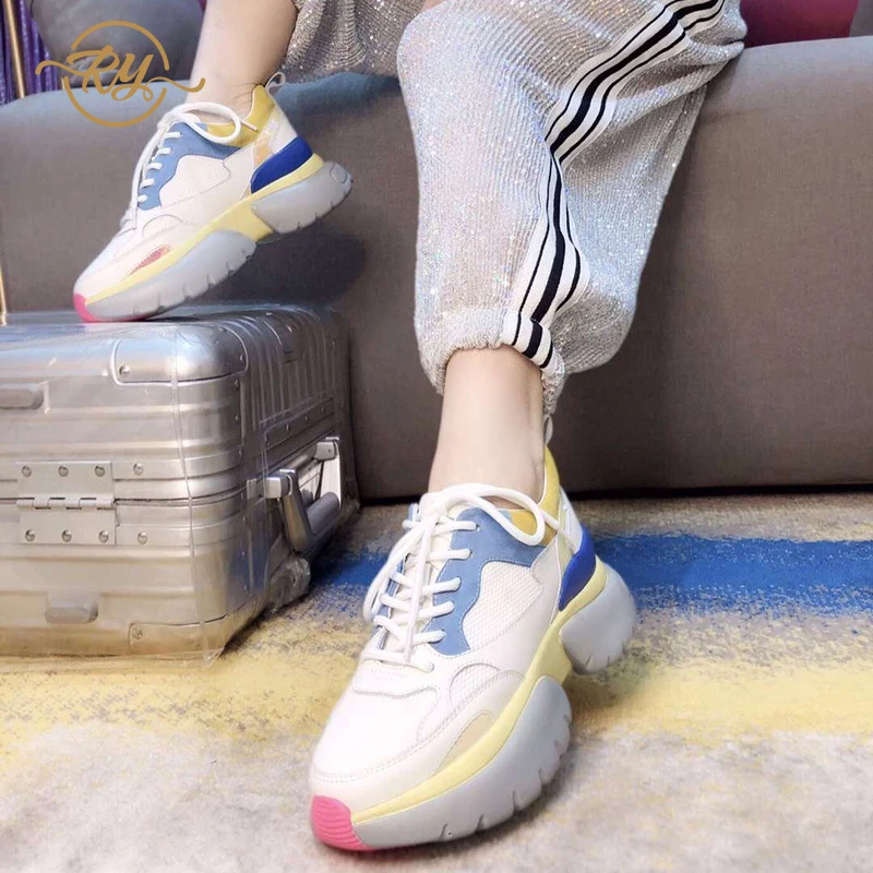 RY RELAA женские кроссовки 2018 модные на танкетке спортивная обувь платформе