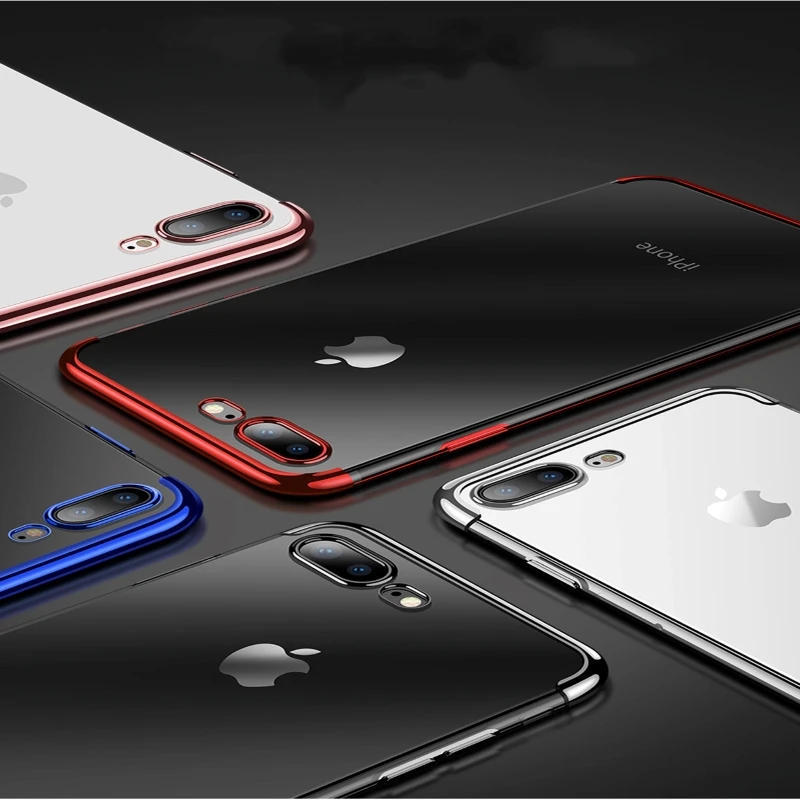 

Silicon Clear Soft Case For Iphone Xs Max X Xr iphone 6 6plus 6splus iphone 7 8 7plus 8plus slim Anti-knock Phone Cover Casing