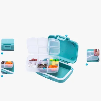 

Quality Portable Grain fiber material Pill Container Drug Tablet Storage Travel Case Weekly Carry-on Holder Pill Box Medicine A