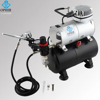 OPHIR 0.3 mm Airbrush Gun Cake Decorating Airbrush Kit Air Tank Compressor for Nail Art Model Hobby T-shirt Paint _AC090+AC004A OPHIR 0.3 mm Airbrush Gun Cake Decorating Airbrush Kit Air Tank Compressor for Nail Art Model Hobby T-shirt Paint _AC090+AC004A