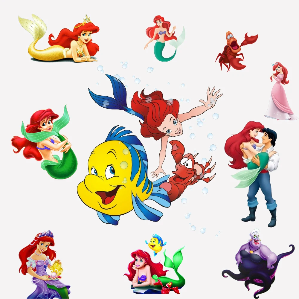 Little Mermaid Ariel prince Wall Stickers Removable Decal Kids Nursery