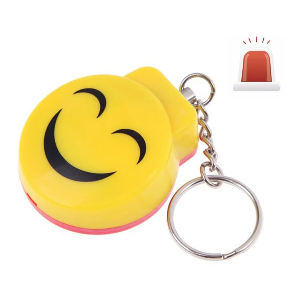 

Smile Face Alarm Personal Electronic Panic Alarm Anti-Rape Anti-Attack Alarm Sensor Security Siren Keychain 120dB Flash deal