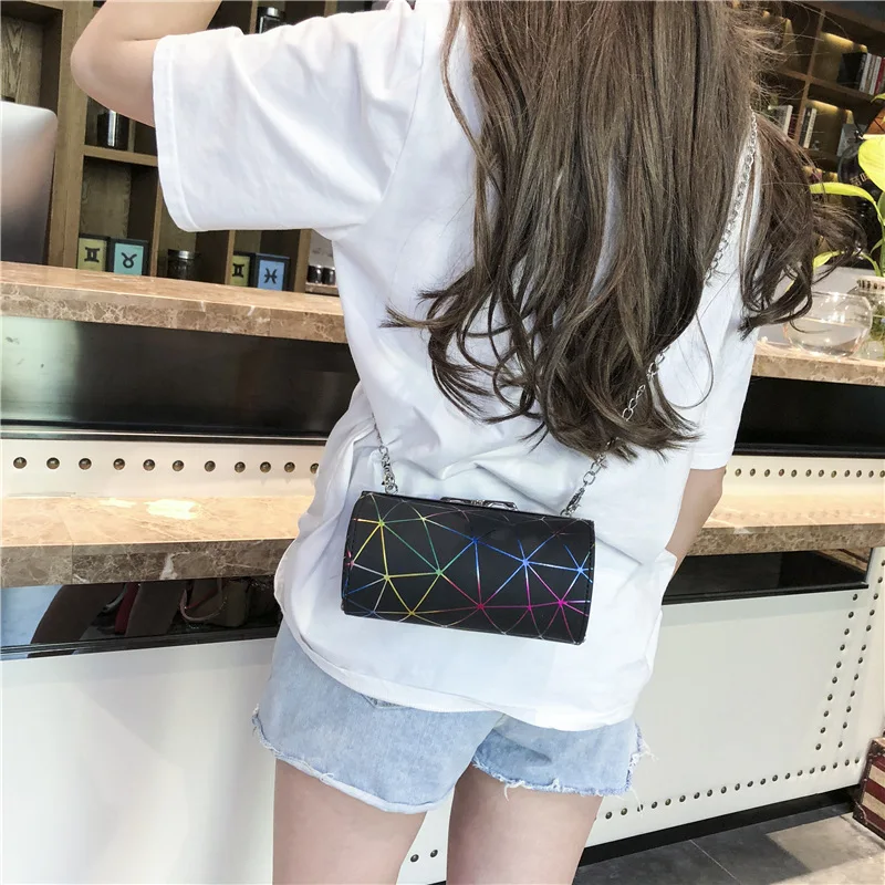 

Summer New Chain Packet Girl Personality Small Bag Messenger Box Women Cylinder Super Fashion Package Bag GW33
