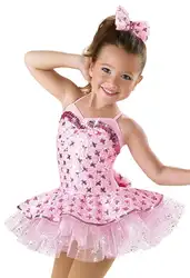 Розовый вышитые балетная пачка Дети платье принцессы юбка для танцев оригинальная женский производительность Костюмы костюмы милый новый