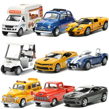 

Alloy Model Toy Car School Bus Pickup Truck Fast Food Truck Golf Cart Camaro Cars Toys For Boys Christmas Gift