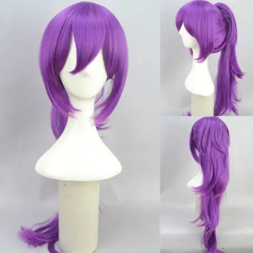 LL HOT sell Free Shipping &gt&gt&gt&gtNO GAME NO LIFE Purple Tiger's Mouth Clip Cosplay Wig |