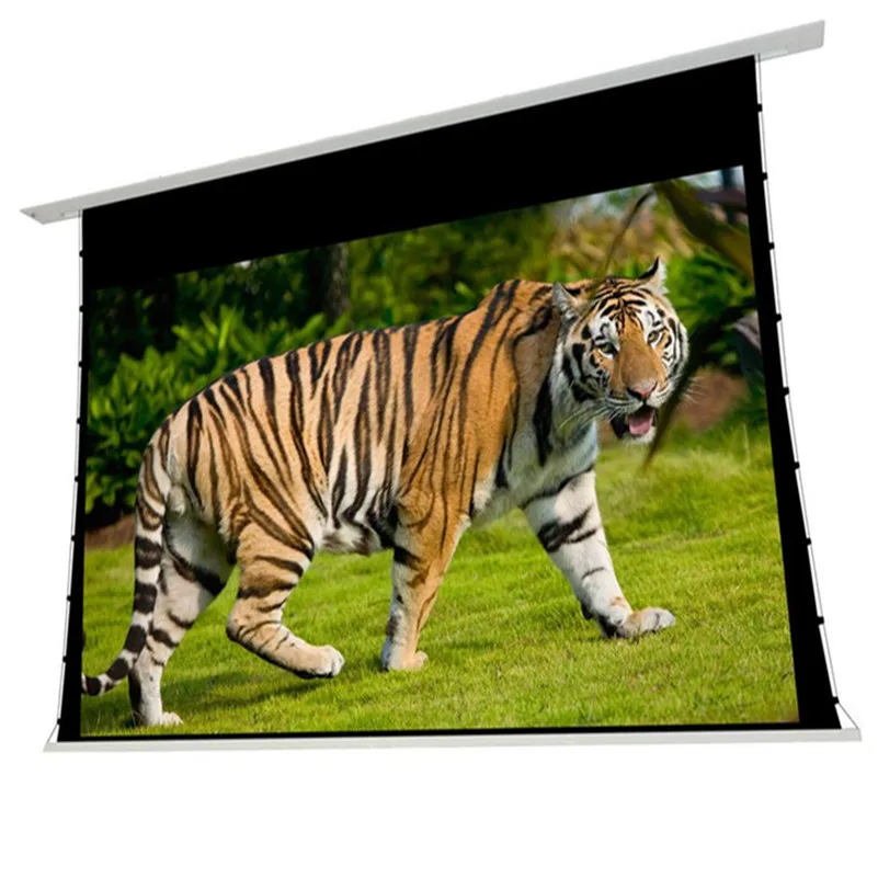 

T4HALR-16:9-Premium built in recessed ceilling tab tensioned motorized projection screen with Ambient light rejecting screen ALR