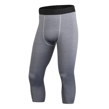 

2017 Mens High Elastic Calf-Length Compression Pants Mens Joggers Fitness Clothing Tights Leggings Bottoms