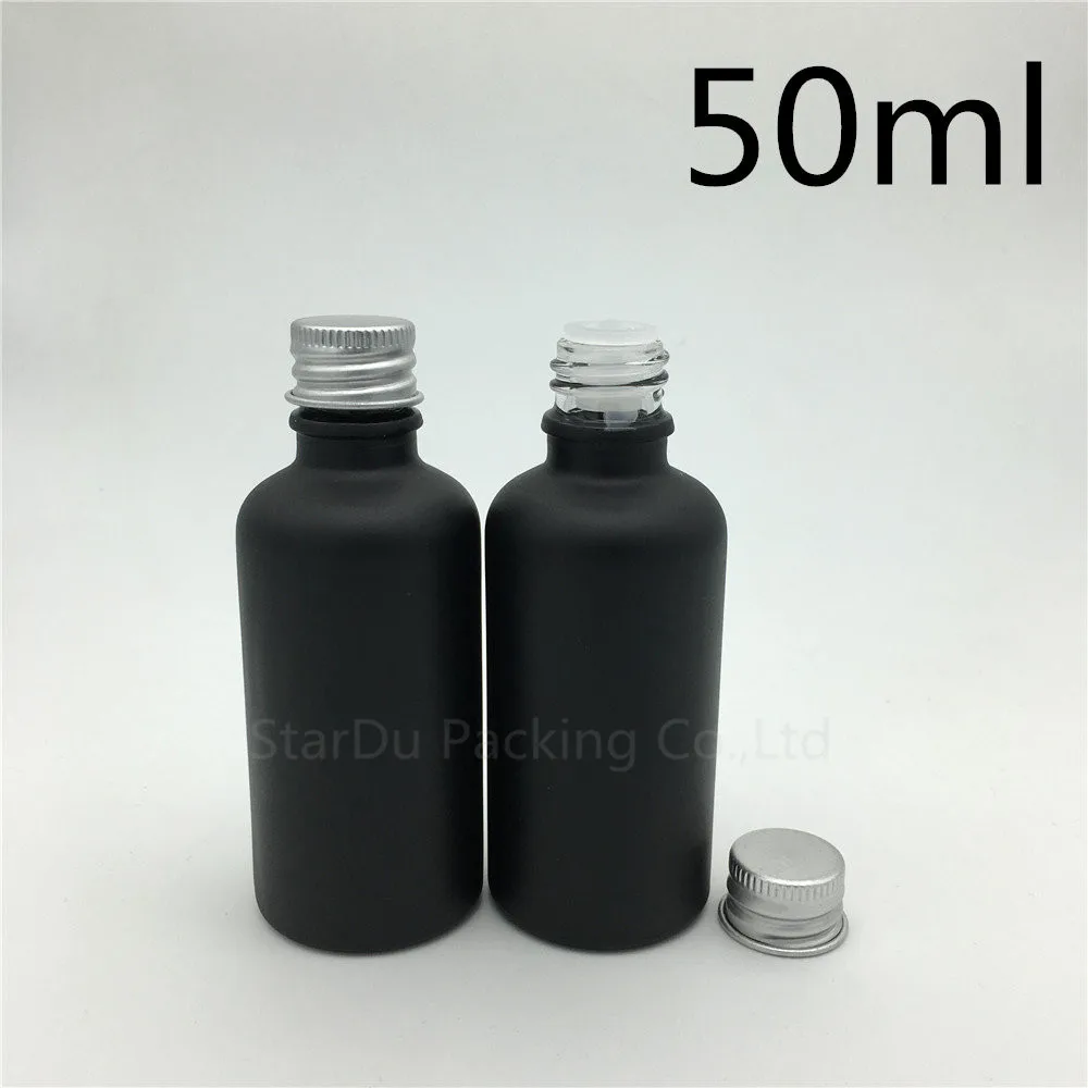 Download Free Shipping 200pcs 50ML Black Frosted Glass Bottle 50ml ...